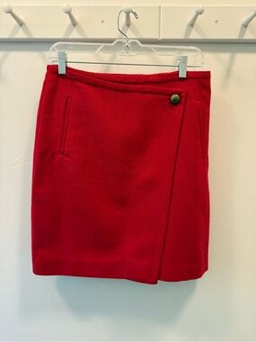 Talbots Red Faux Wrap-Front Mini Skirt